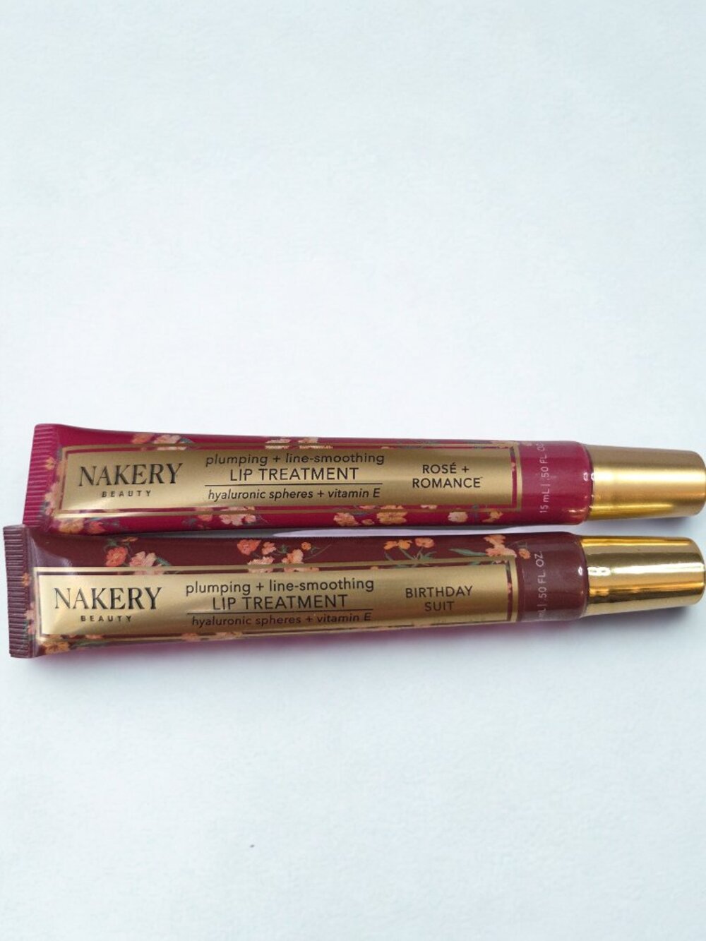 Nakery Beauty Lip Treatment Duo Plumping Hyaluronic Rose Romance Birthday Suit